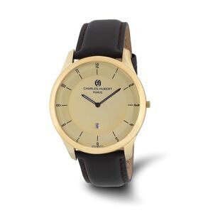 Charles Hubert IP-plated Stainless Steel Gold Dial Watch